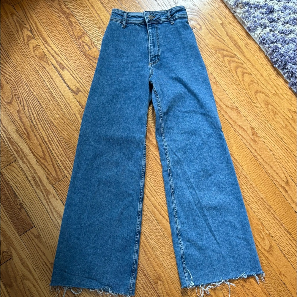 Zara Denim Flare Wide-Leg Jeans